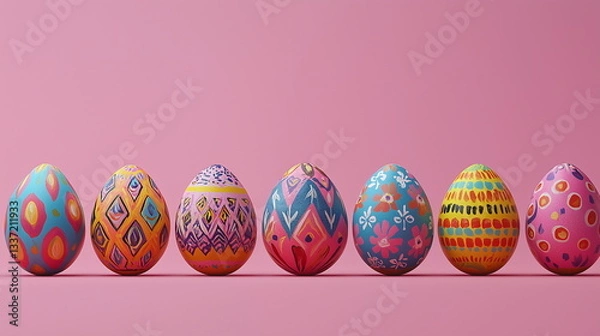 Obraz easter eggs on a pink background