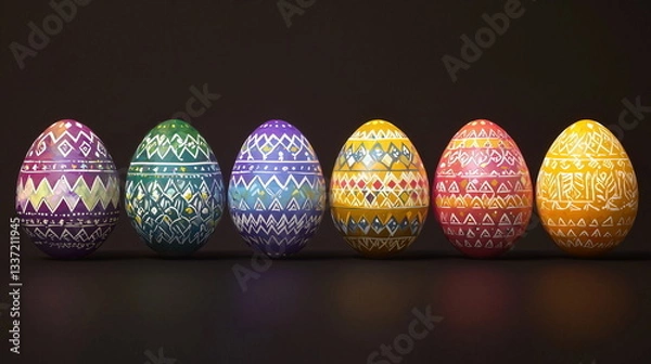 Obraz easter eggs on a white background