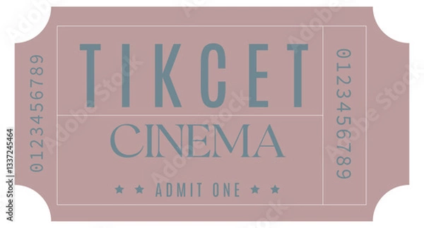 Fototapeta Ticket, Admit one ticket, Coupon sale, Ticket sale, Vintage Coupon