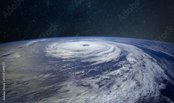 Obraz Super Typhoon, tropical storm, cyclone, hurricane, tornado, over ocean. Weather background. Elements of this image furnished by NASA.
