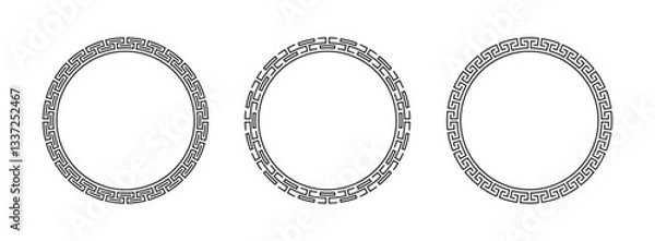 Obraz Set of greek key round illustration