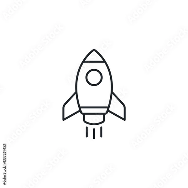 Obraz Rocket icon symbol vector illustration isolated on white background