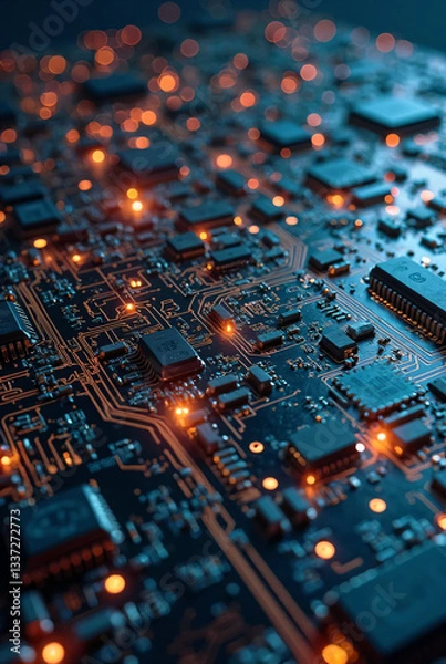 Obraz Macro shot of a circuit board 
