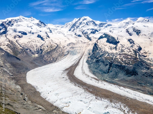 Obraz View of Grenzgletscher from Gornergrat, Switzerland