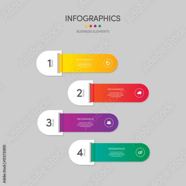 Fototapeta Infographics business report template layout design element