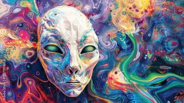 Obraz Alien Portrait in a Cosmic Tapestry