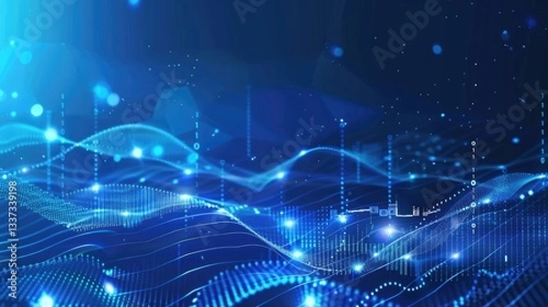 Obraz Abstract Digital Waves and Data Visualization