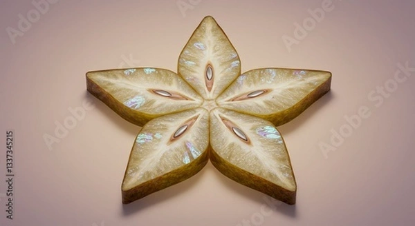 Obraz Starfruit Slices Abstract Food Art Tropical Fruit Pattern