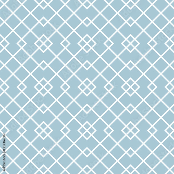Obraz Seamless vector geometric pattern forming intertwined squares on a light blue background