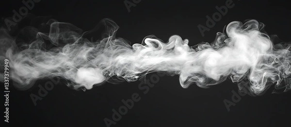 Obraz White smoke plume, dark backdrop