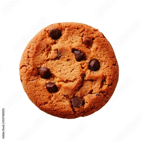 Obraz Chocolate Chip Cookie Isolated on a Transparent Background 