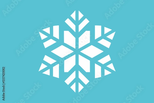 Fototapeta Heart-Shaped Snowflake Vector