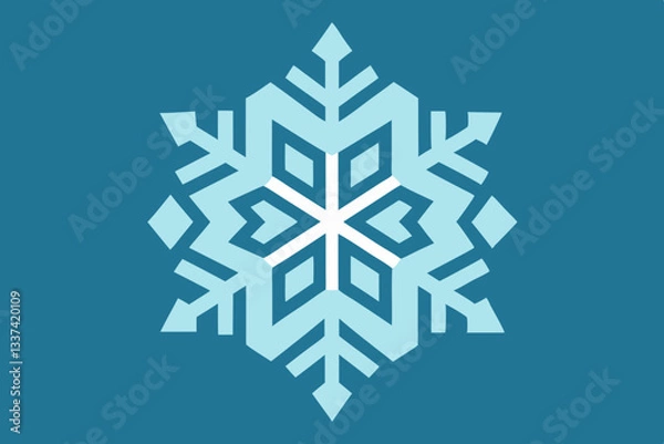 Fototapeta Heart-Shaped Snowflake Vector
