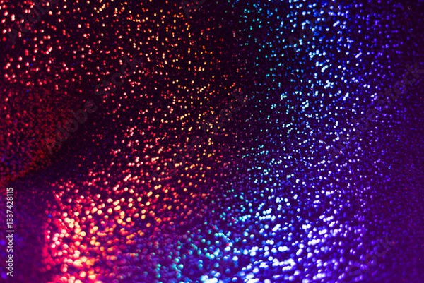 Fototapeta sparkling shiny paper bokeh rainbow glitter prism effect sequins wallpaper backdrop background colorful pink purple blue sunshine glimmer shine girly spangle dots shimmer shimmering glisten gleam