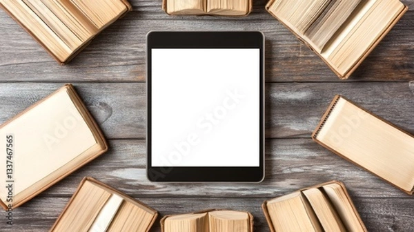 Fototapeta Contrast of Tradition and Modernity in Reading Materials From Early 2023