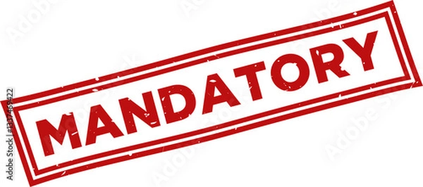 Obraz Mandatory square grunge rubber stamp.
