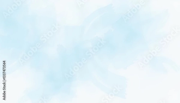 Fototapeta Soft, ethereal light blue watercolor wash, subtle brushstrokes, gradient transitions, spring, blue