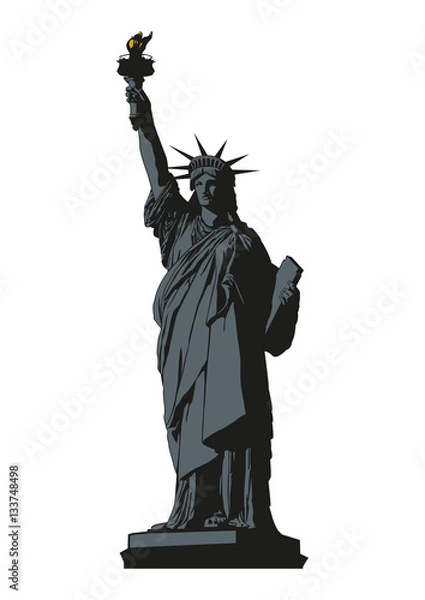 Fototapeta Статуя Свободы, Символы Америки, векторная иллюстрация.