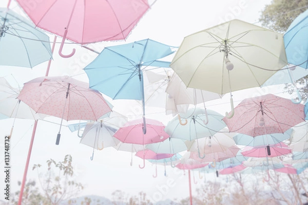 Fototapeta Umbrella pattern pastel