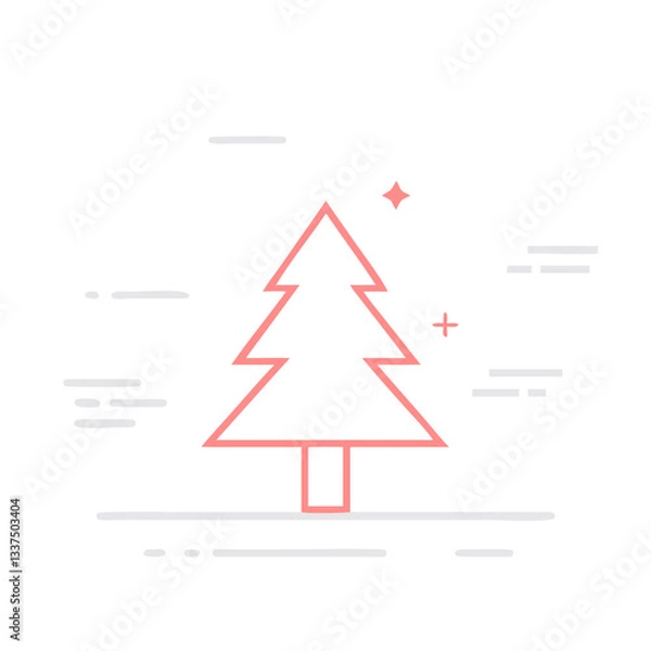 Fototapeta vector red christmas tree