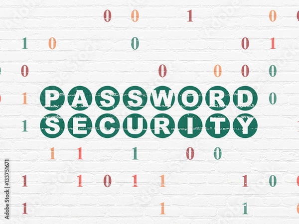 Fototapeta Protection concept: Password Security on wall background