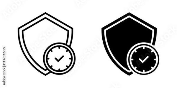 Fototapeta Long term protection Icon set, Symbol isolated white background. vector illustration. color editable.
