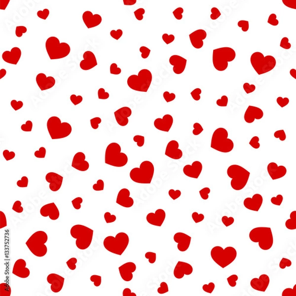 Fototapeta Seamless geometric pattern with hearts.Vector illustration.