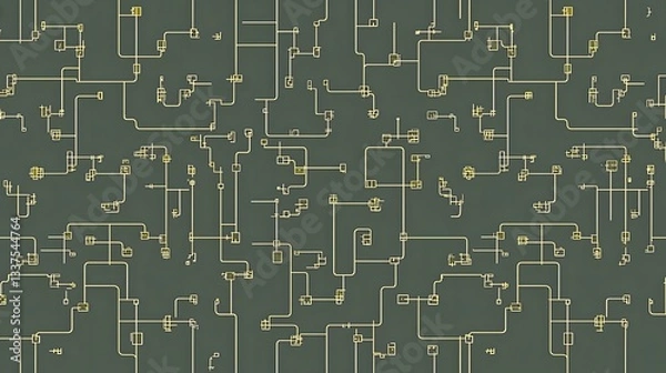 Fototapeta Intricate Abstract Design of Interconnected Lines on a Dark Background Representing Technology