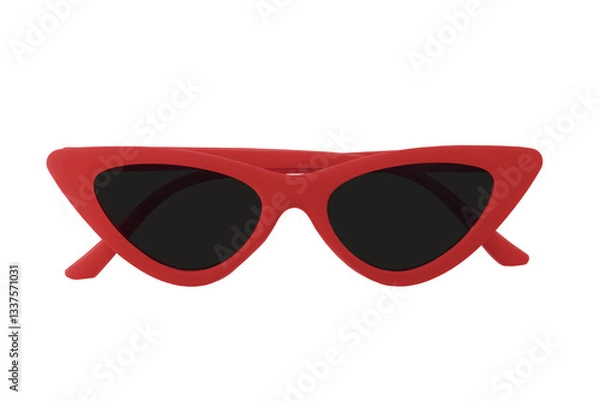 Obraz red retro sunglasses isolated transparent png	
