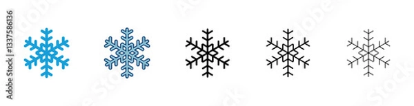 Fototapeta Snowflake icon vector isolated on white background. snow icon vector. Symbol of winter, frozen