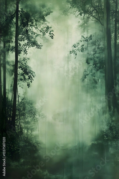 Fototapeta a green fine art backdrop with faded forest scene