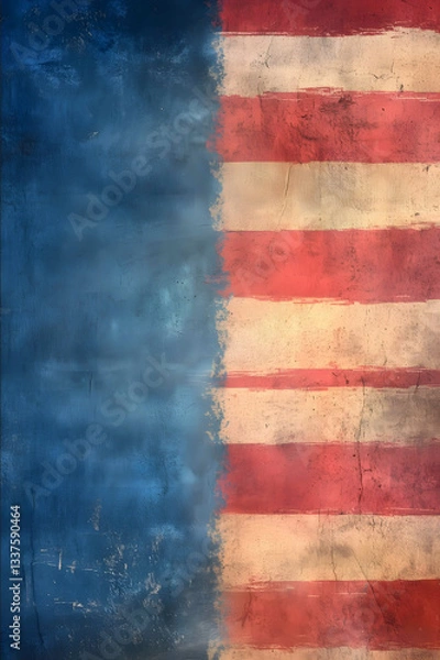 Fototapeta a background texture depicts an american flag subtle grunge light rock and roll patriotic southern americana
