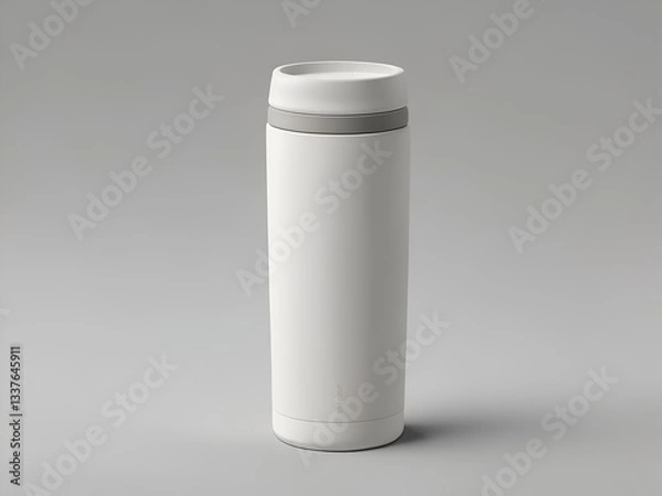 Fototapeta Minimalist white tumbler mockup for branding, packaging, and promotional design, generative AI