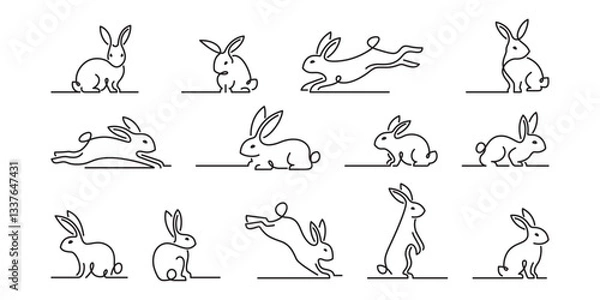 Obraz ELEGANT OUTLINE OF RABBIT ILLUSTRATION STOCK