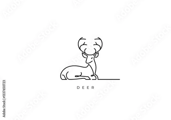 Obraz DEER ELEGANT OUTLINE 008