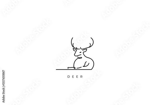 Obraz DEER ELEGANT OUTLINE 009