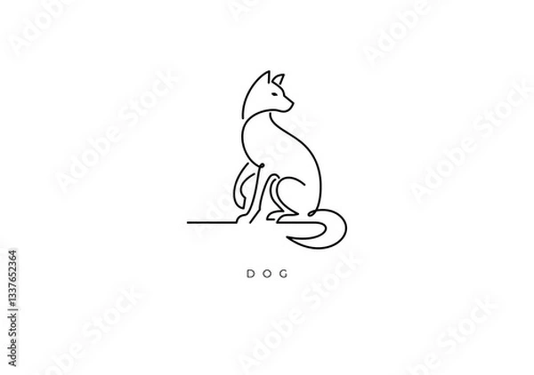 Obraz DOG ELEGANT OUTLINE 001