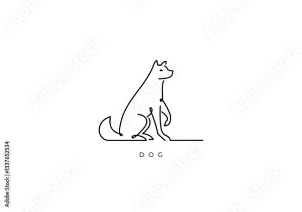 Obraz DOG ELEGANT OUTLINE 003