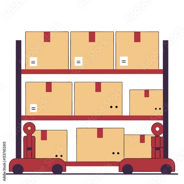 Fototapeta Intelligent delivery system AI Robotics Industrial Automation Roundish Flat