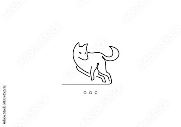 Obraz DOG ELEGANT OUTLINE 005