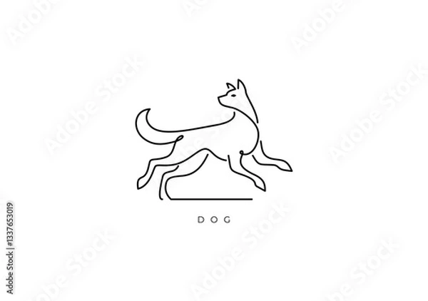 Obraz DOG ELEGANT OUTLINE 008
