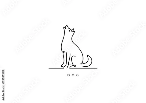 Obraz DOG ELEGANT OUTLINE 009
