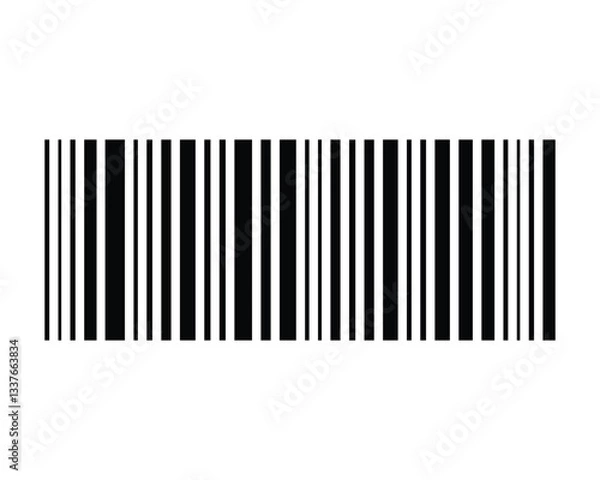 Obraz black silhouette barcode icon, barcode vector on white background.