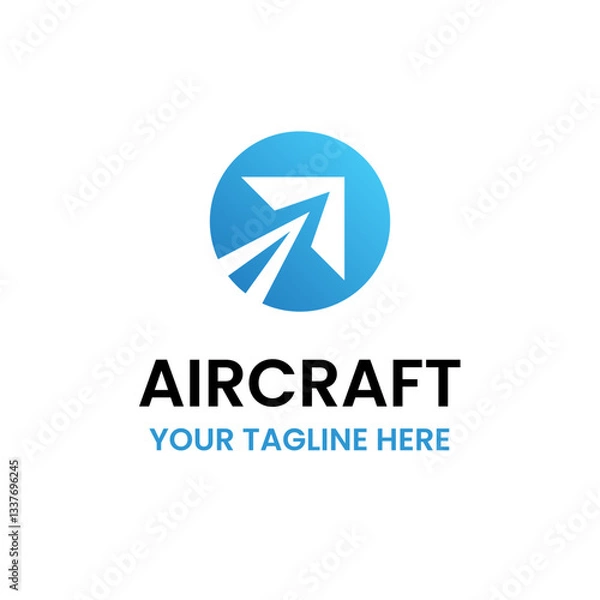 Fototapeta Airplane Kite Fly Travel Logo Vector Abstract Illustration Icon Design Template Element 