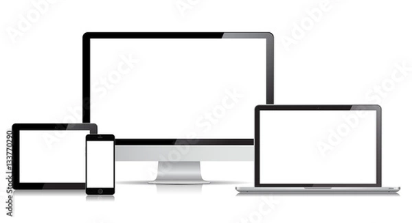 Obraz Vector Laptop Smartphone Tablet Desktop Computer
