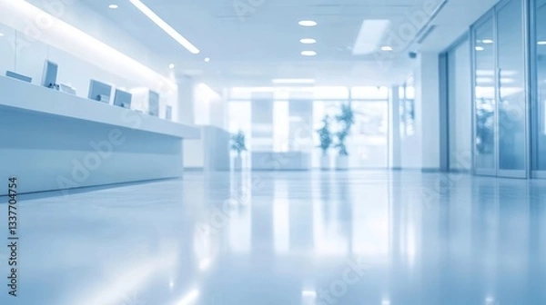 Fototapeta Modern office interior with sleek design and bright lighting