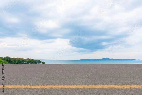 Fototapeta transport view way journey destination nature, horizon, texture traffic transportation highway landmark car skyscraper modern building ground asphalt outdoor nobody sky landscape