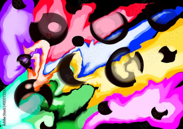 Fototapeta Abstract Idea of painted watercolor wallpaper or background. Backdrop of psychology emotion and confusion feeling.  