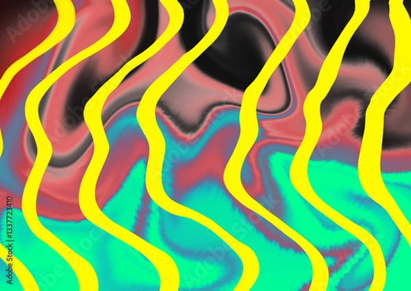 Fototapeta Abstract Idea of painted watercolor wallpaper or background. Backdrop of psychology emotion and confusion feeling.  