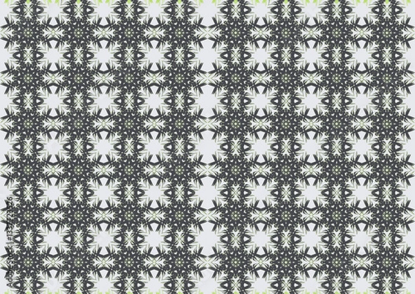Fototapeta black and white seamless pattern.  Colorful square textile and ceramic floor design. Geometry shape abstract tie-dye wallpaper. Aztec style and Folk embroidery. Fabric texture concept.